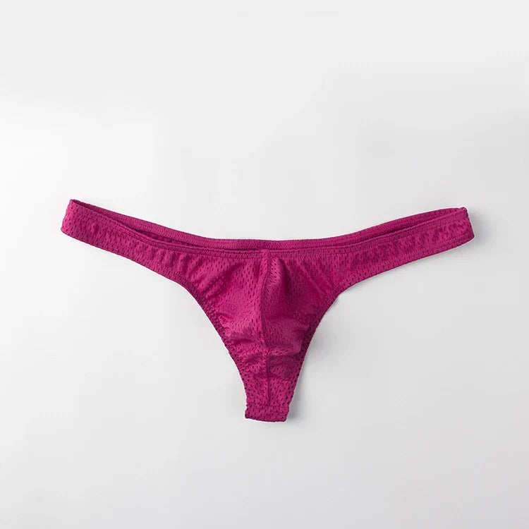 Men’s Ice Silk Low-Rise G-String & Thong Underwear – Breathable Solid Color T-Back U-Pouch Comfort Fit Sexy Lightweight Underpants