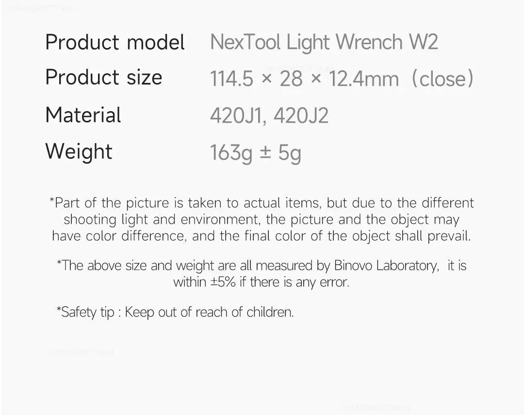 NexTool Light Wrench W2 Multitool β Folding Pliers, Large Spanner, Screwdriver & Portable EDC Home Repair Tool