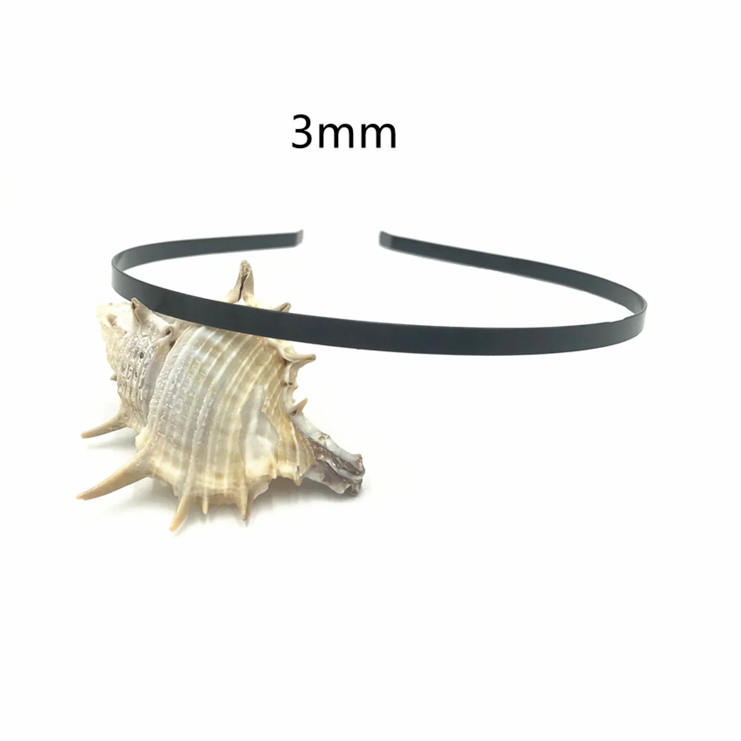 20Pcs Metal Hairbands for Girls – 1.2mm to 10mm Gold, Silver & Black Headbands for Hair Crafts & Hair Accessories