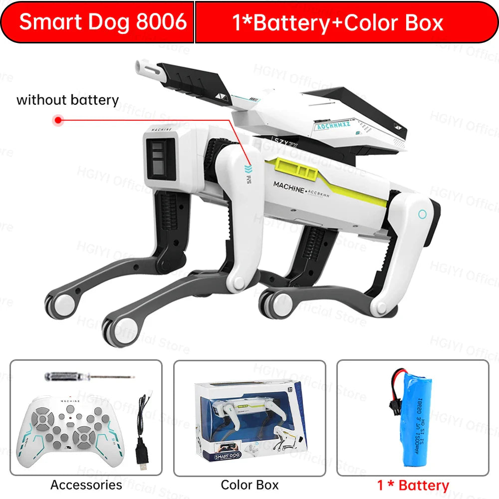 Teeggi Electric RC Intelligent Robot Dog – Multifunctional Bionic Smart Mechanical Dog with Turret, Educational Toy Gift