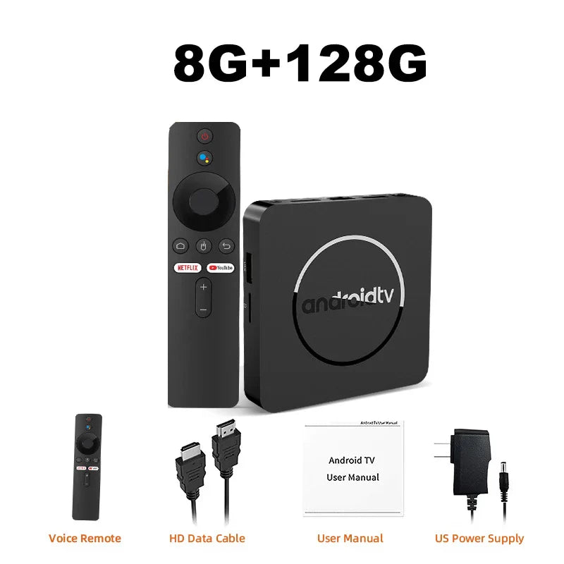 Q10 Android 14 8K Smart TV Box – Allwinner H313, 128GB, Dual WiFi, BT5.0, HDR10+ Media Player with Google Voice Assistant