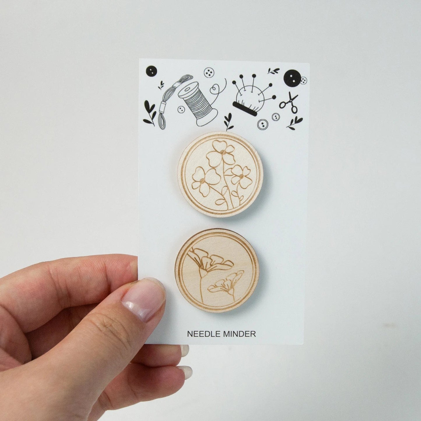 2PCS Round Magnetic Needle Minder Set Retro Embroidery Needle Holder Magnets