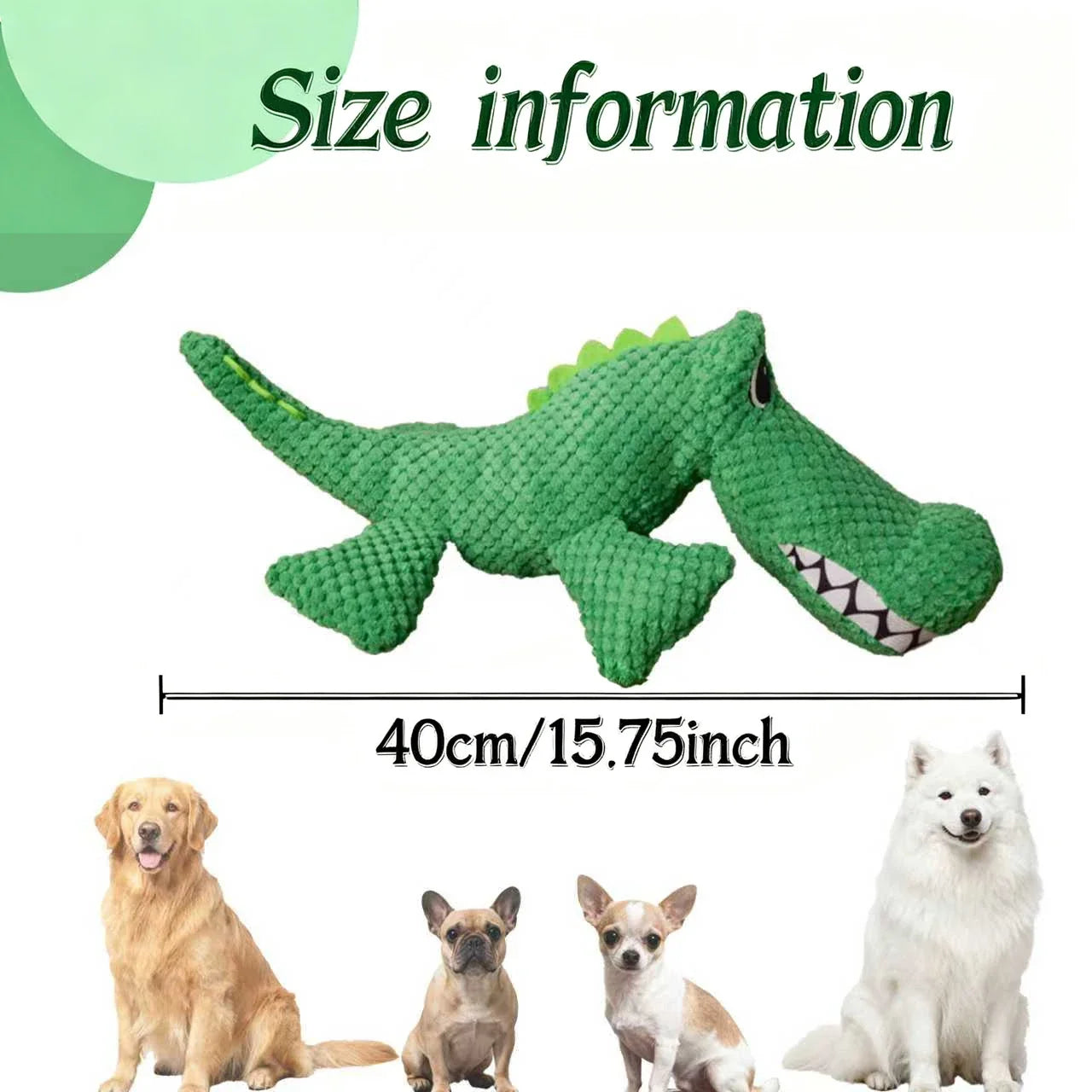 Durable Dinosaur Plush Pet Toy - Squeaky Interactive Chew Toy for Cats and Dogs, Double-Layer Fabric Design