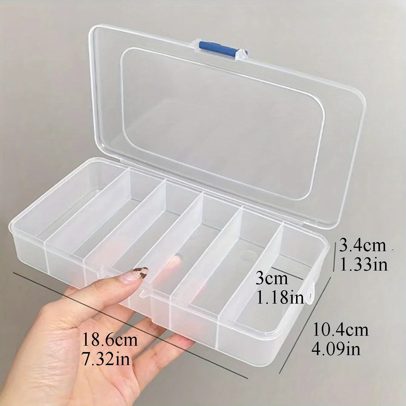 Clear 5/6-Grid Portable Storage Box | Hair Clips & Jewelry Organizer with Dust-Proof Lid for Travel
