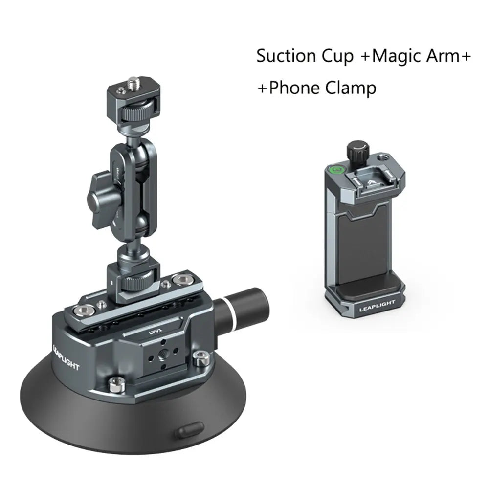 Hand Pump Suction Cup Camera Mount – 360° Adjustable Holder with NATO Clamp for GoPro, Insta360, DSLR & Action Cameras (1/4" & 3/8")
