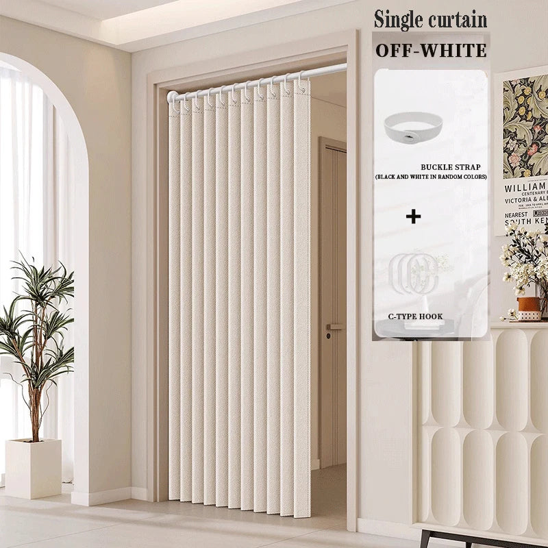 Elegant Folding Door Curtain – No-Punch Design for Privacy & Stylish Home Space Partitioning