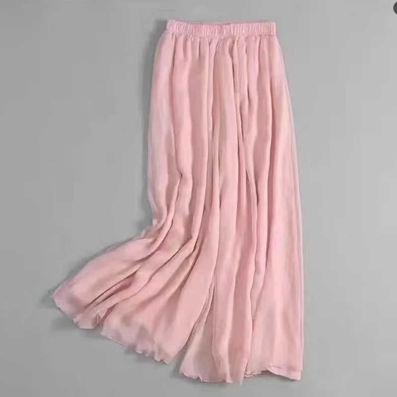 Women’s Classical Chiffon Wide Leg Dance Pants – Loose Fit Modern Ballet & Yoga Training Trousers for Adults & Girls