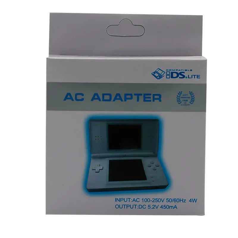 AC 100-240V Travel Charger – EU/US Plug Adapter for Nintendo DS, DS Lite, NDSL