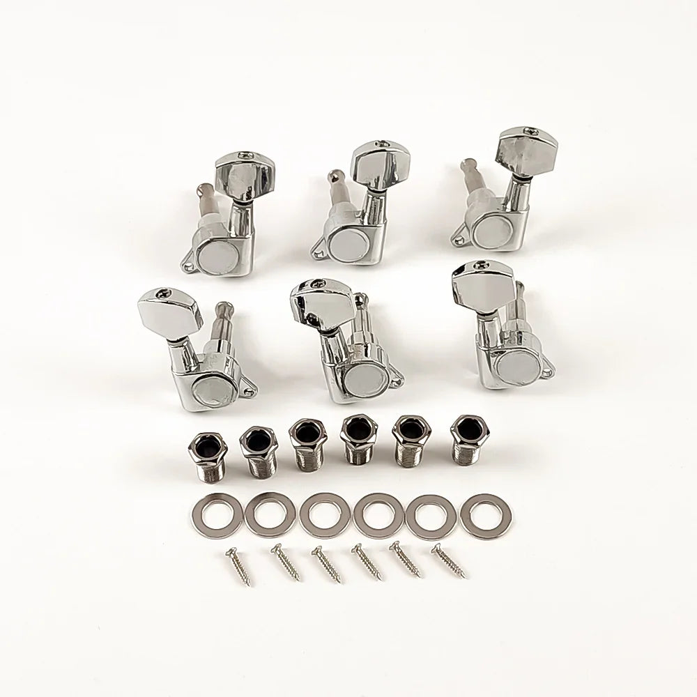 6PCS Locking Guitar Tuning Pegs – 3L3R String Tuners for Acoustic Guitar with Machine Head Knobs