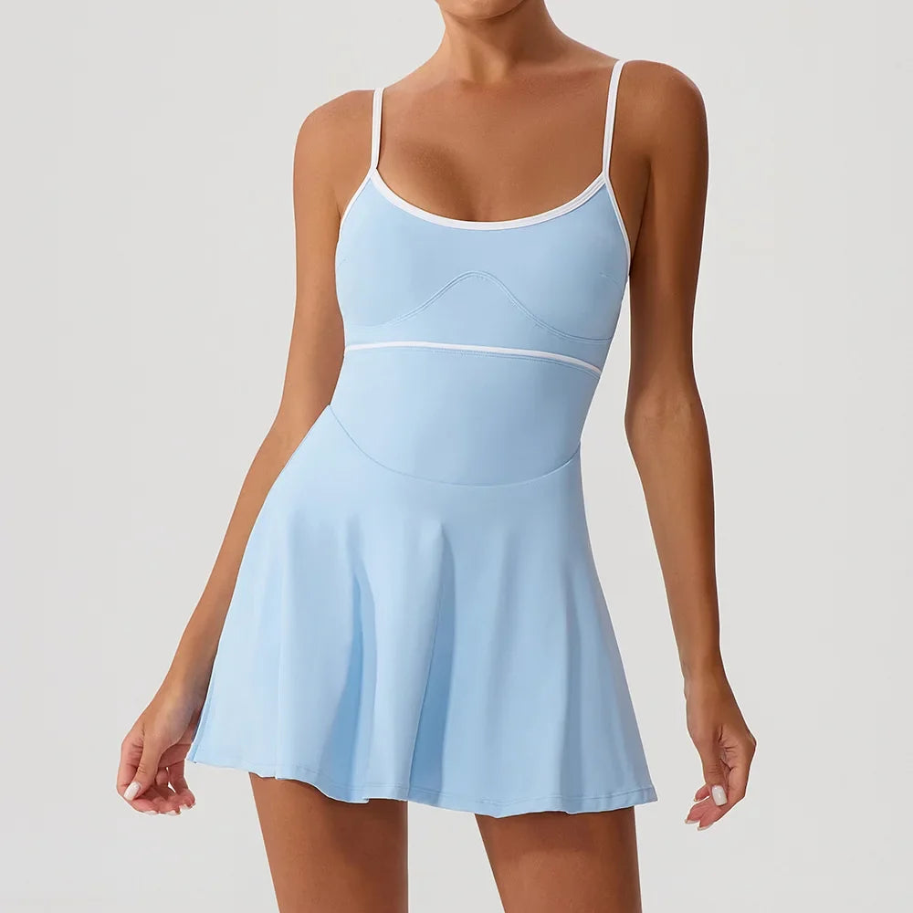 Women’s Tennis Dress - Pocketed Golf Skirt Anti-Shorts Yoga & Badminton Activewear Outfit