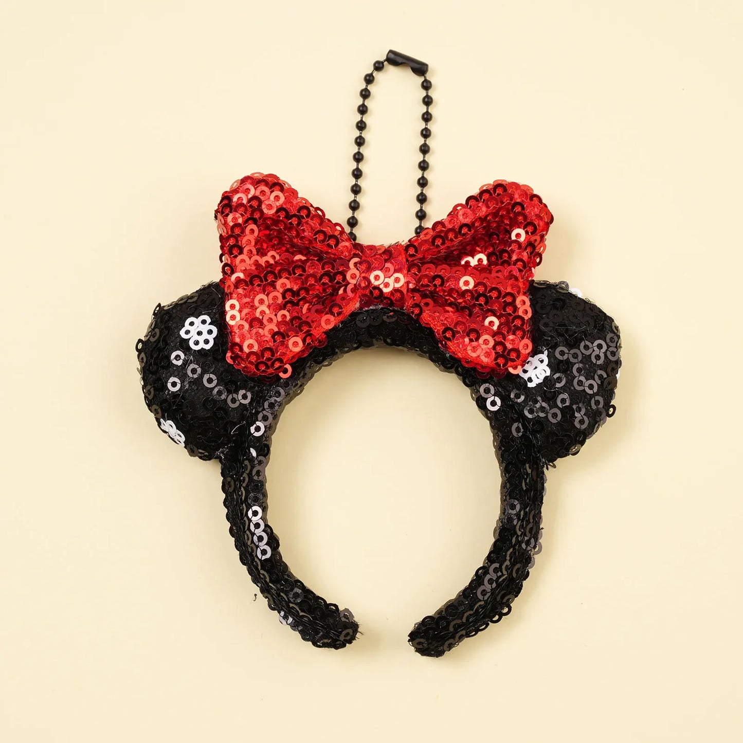 Mouse Ear Bow Pendant - Mini Sequin Bag Charm, Hair Accessory & Keychain