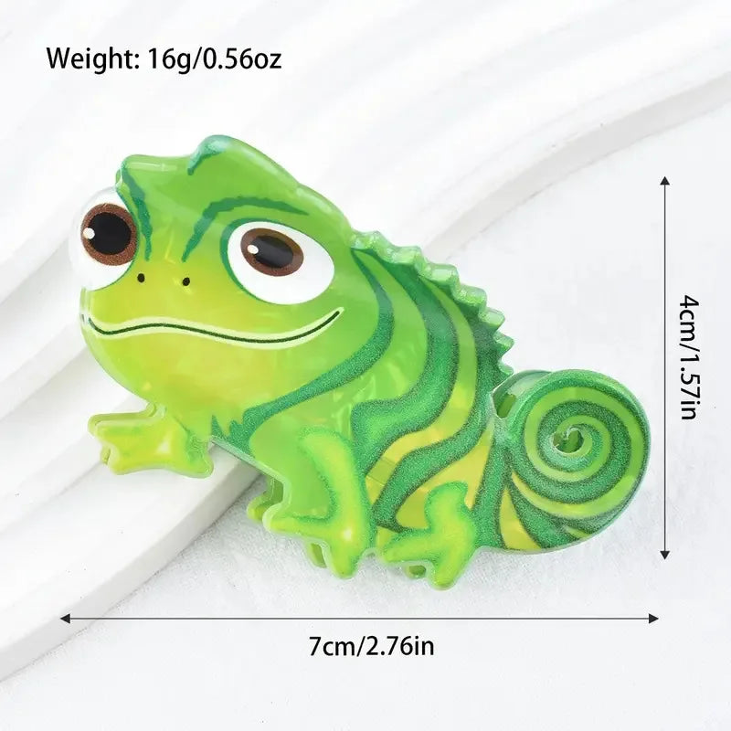 Cute Green Lizard Hair Clip - Non-Slip Cartoon Animal Ponytail Barrette for Daily Wear