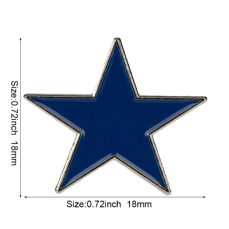 Baby Blue Metal Star Lapel Pin Brooch – Colorful Enamel Star Badge Accessories for Jackets, Bags & Fashion Outfit Decor
