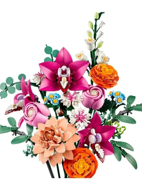 Romantic Pink Flower Bouquet Building Block Set 10342 – Compatible Bricks, Perfect Christmas Gift
