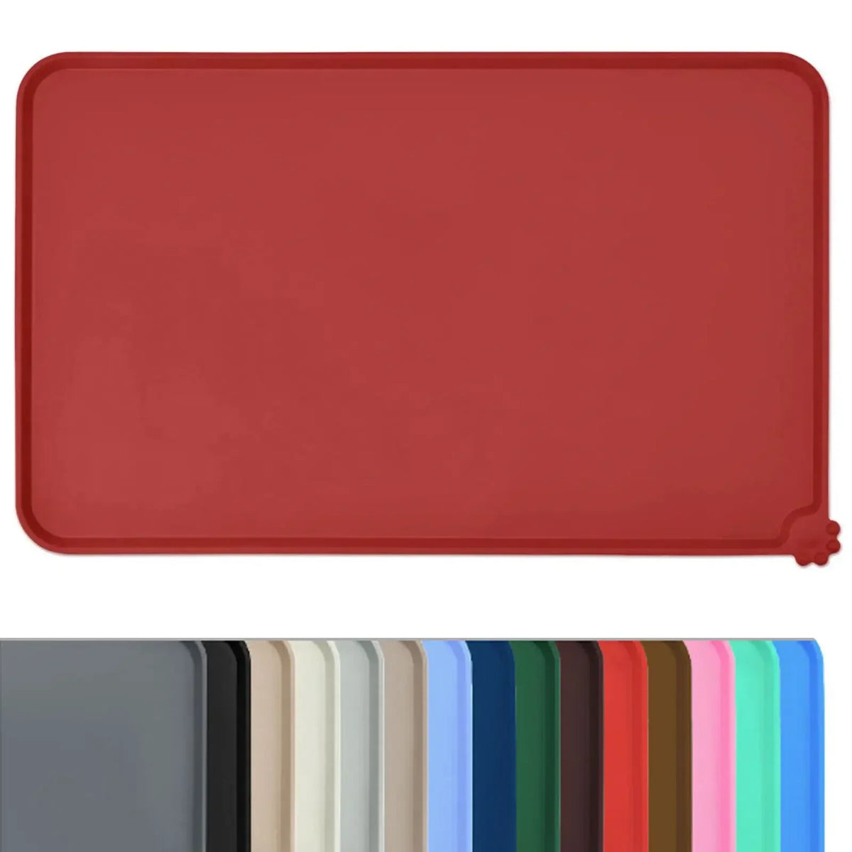 Waterproof Silicone Pet Food Mat – Non-Slip High-Lipped Feeding Bowl Mat for Cats & Dogs, Non-Stick Floor Protector Pad