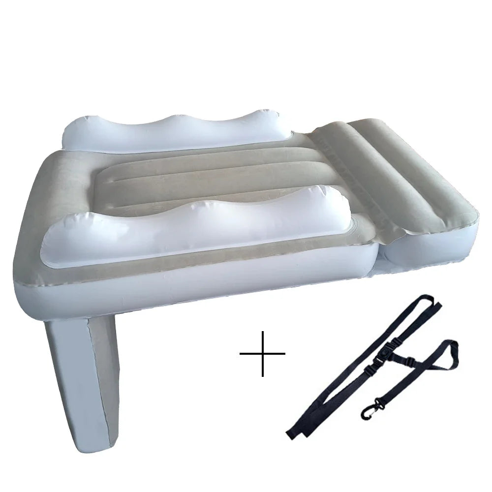 Infant & Kids Inflatable Mattress – Foldable Car Rear & Airplane Travel Flocking Air Bed