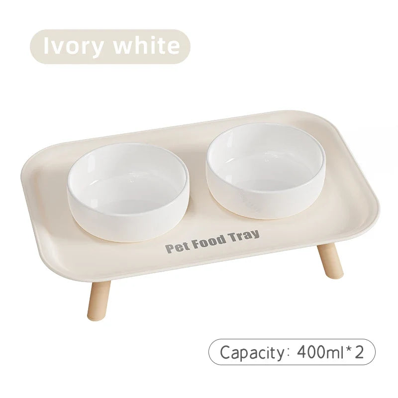 Colorful Dopamine Pet Double Bowl – Stainless Steel Large Capacity Cat & Dog Feeding & Water Dish Fashion Pet Bowl Set