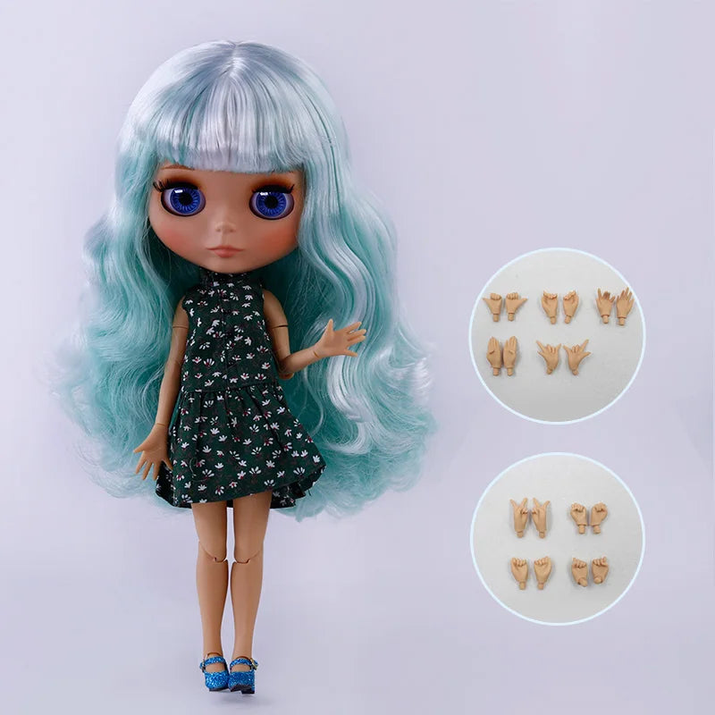 ICY DBS Blythe Doll – Tan Skin Matte Face with Eyebrows, 1/6 BJD Joint Body, Anime Christmas Gift