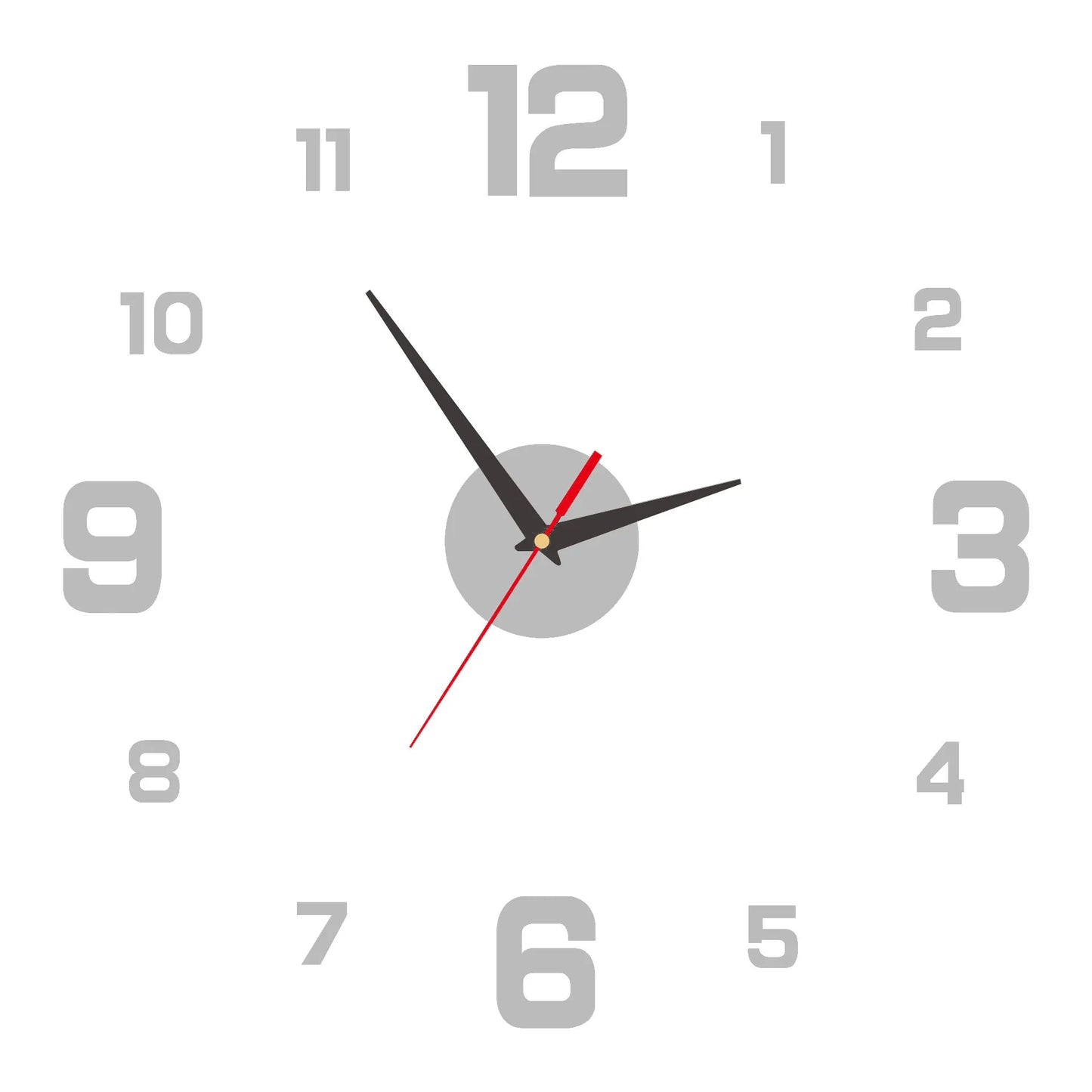 3D Frameless DIY Wall Clock — Creative Mute Digital Wall Sticker for Home, Living Room, and Office Decoration