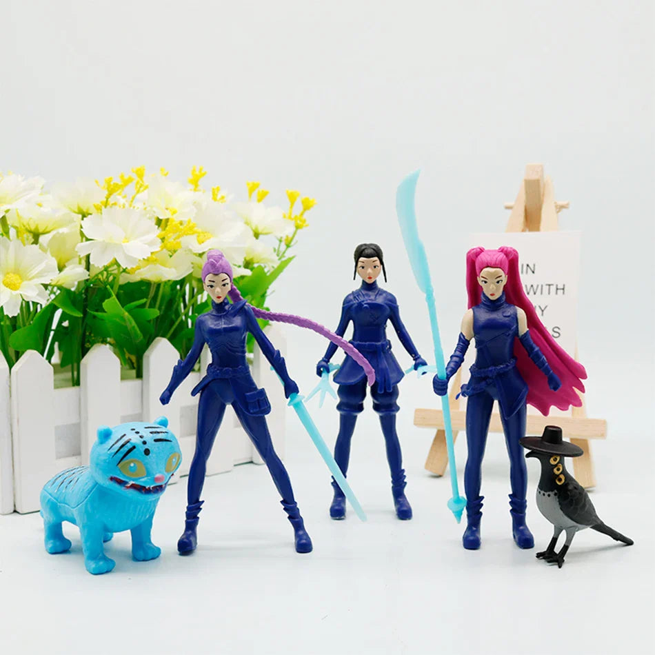 5pcs Kpop Demon Hunters Action Figure Set — Derpys, Tiger, Rumi, Mira & Zoey Collectible Figurines, Gift for Fans