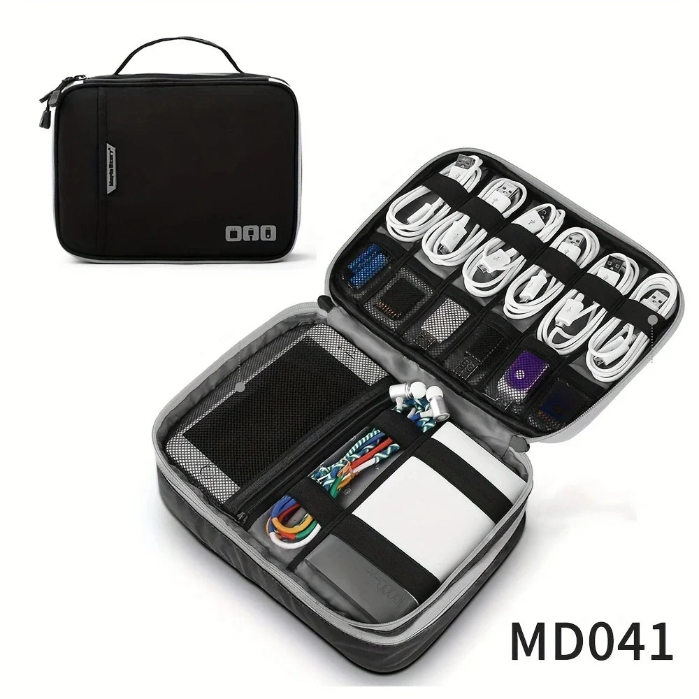 Portable Cable Storage Bag – Digital Electronics Organizer Pouch for USB Cables, Chargers & Travel Accessories