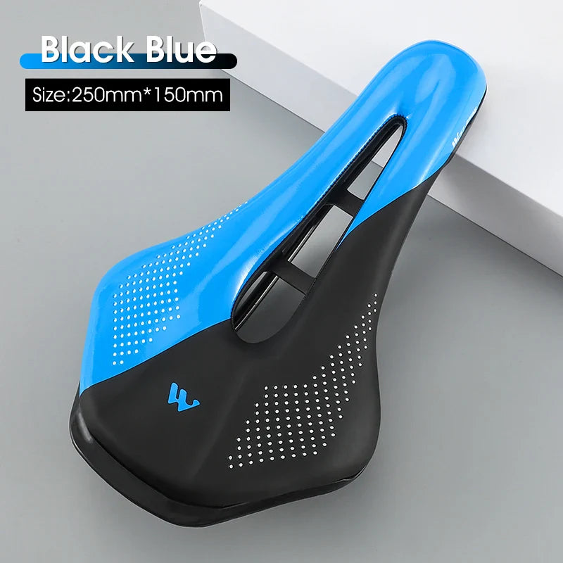 WEST BIKING Bicycle Saddle — Comfortable Hollow PU Leather Bike Seat | Wear-Resistant Road Cycling Cushion