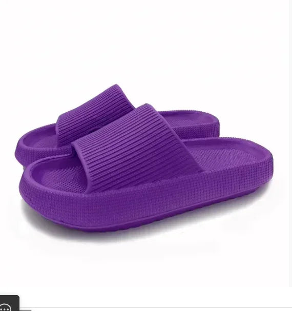 Women’s Thick EVA Pillow Slides – Soft Sole Non-Slip Indoor Home & Beach Flip Flops Summer Comfort Sandals