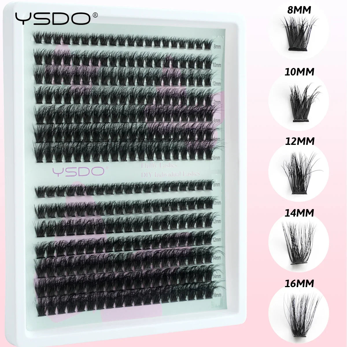 YSDO Premade Volume Fans Eyelash Extensions – 10/14 Rows Natural Mink Individual Cluster Lashes for Makeup