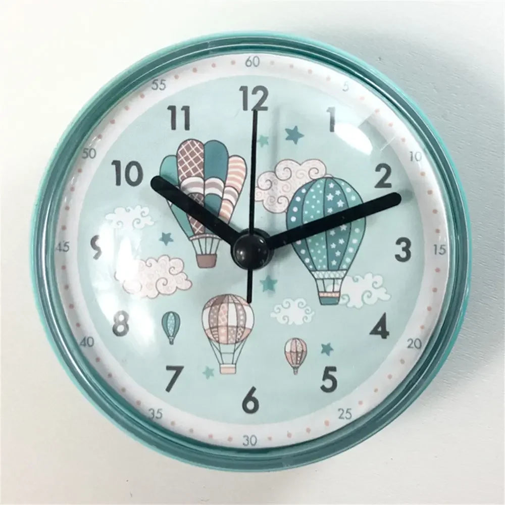 7cm Waterproof Anti-Fog Mini Suction Wall Clock – Quartz Round Shower Clock for Bathroom, Kitchen & Toilet Decor