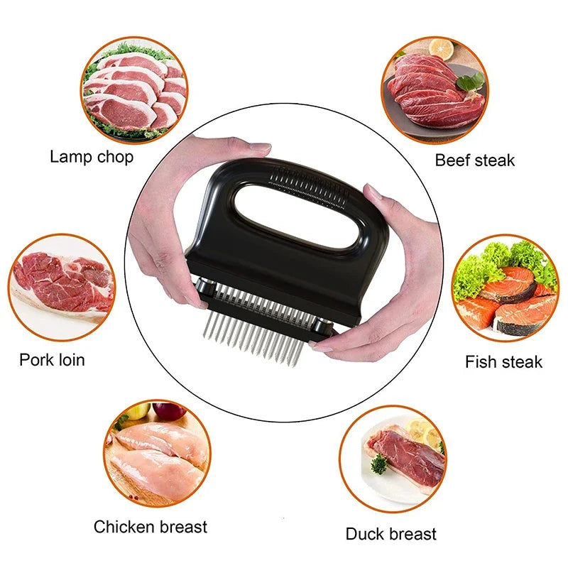 48-Blade Stainless Steel Meat Tenderizer Tool – Beef Steak Hammer & Kitchen Pounder Tool