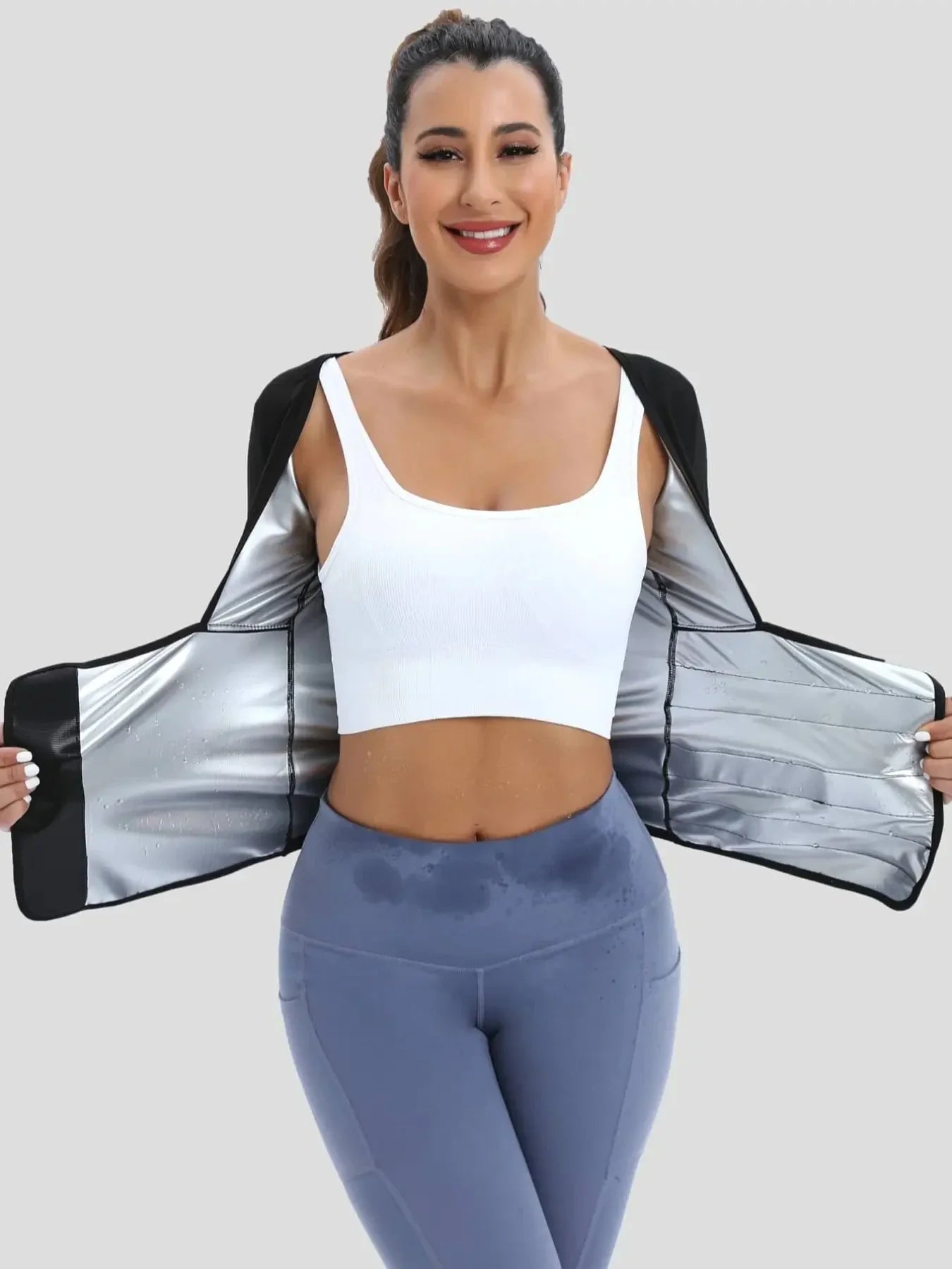 Women's Sauna Suit: Sweat Body Shaper Hot Waist Trainer Long Sleeve Shirt - Workout Top for Shaping and Sweating, Bodysuit