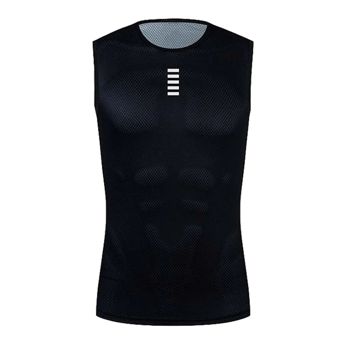 Reflective Cycling Base Layer Quick-Dry Vest – High Elasticity White Cycling Undershirt for Men Sport & Bike Jersey