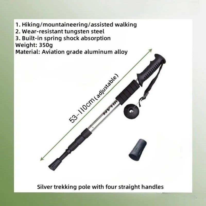 Collapsible Lightweight Hiking Trekking Poles — Adjustable Anti-Shock Walking Sticks for Men and Women