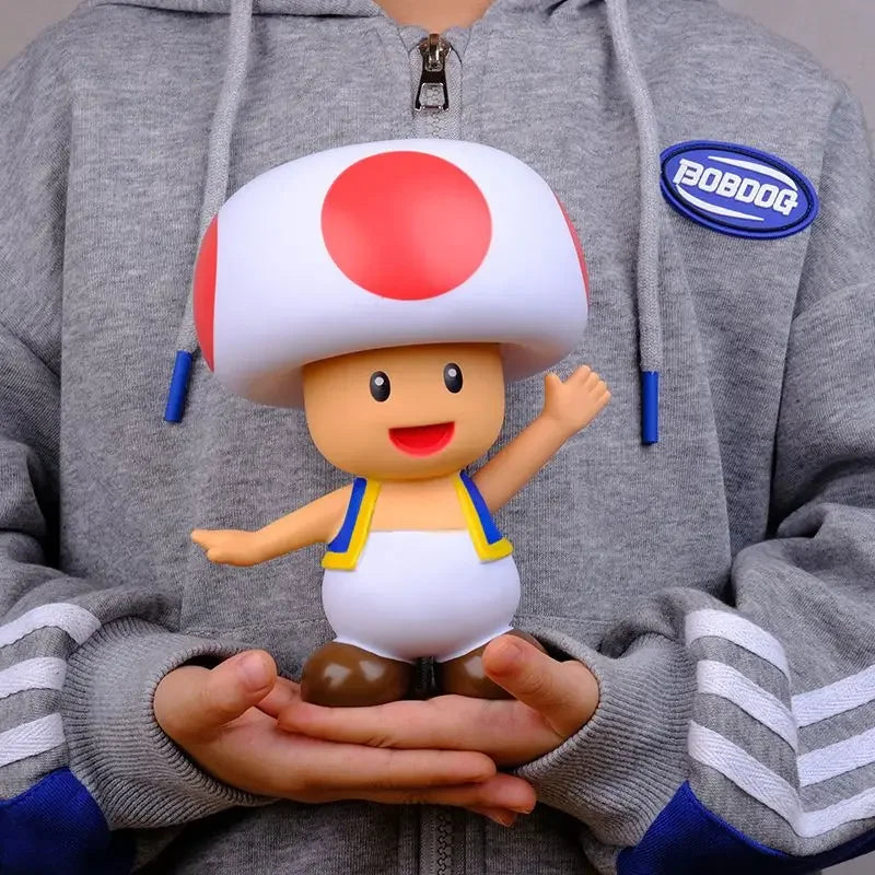 Anime Mario Super Brothers Action Figure – White Mushroom Collectible Toy Doll for Kids Birthday Gift