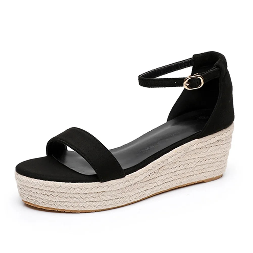 Women’s Summer Platform Sandals – High Heel Wedges with Casual Ankle Strap, Comfortable Zapatos de Mujer