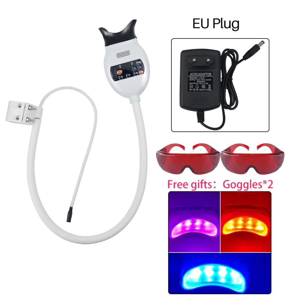 Dental LED Cold Light Whitening Lamp – 3 Color Tooth Bleaching Accelerator Device for Professional Chair Equipment