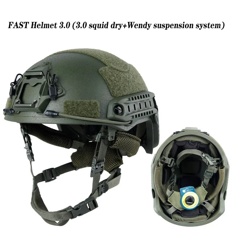 FAST Tactical Helmet – Kevlar High-Quality Outdoor Hunting Helmet with Wendy Floating Pad