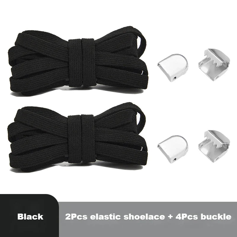 No-Tie 8MM Flat Elastic Shoelaces – Quick Sneakers Laces for Kids & Adults, Shoe Accessories