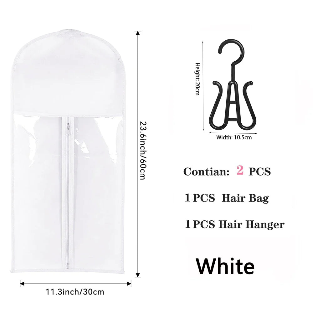 Extra Long Wig Storage Bag | Hair Extension Storage with Hanger for Wigs, Hairpieces & Extensions