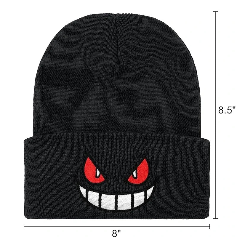 Anime Embroidered Knitted Cap - Unisex Cartoon Hat for Adults & Kids, Halloween Cosplay & Christmas Gift