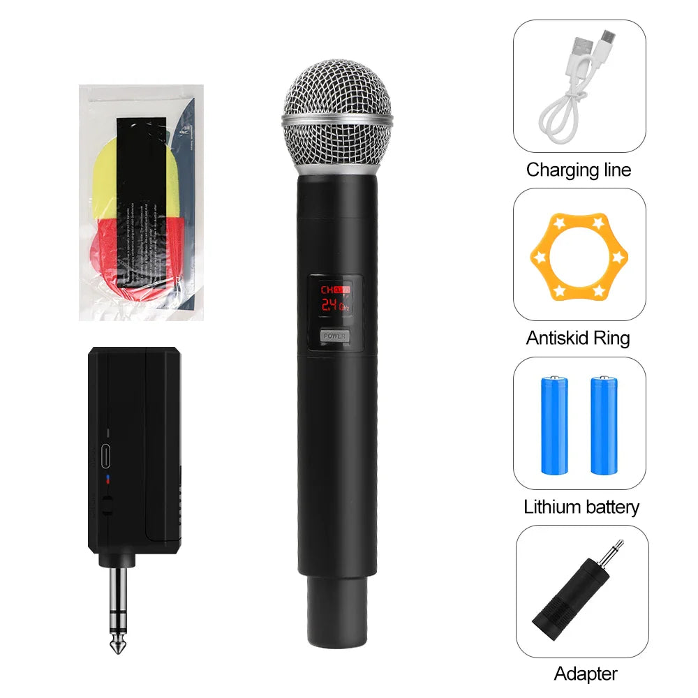 Wireless UHF 2-Channel Handheld Microphone – Professional Mic for Party, Karaoke, Church & Meetings