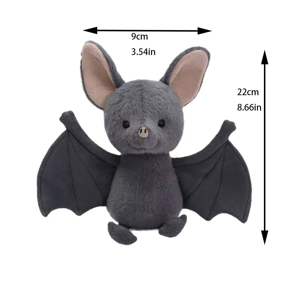 22cm Bat Plush Toy - Funny Cartoon Grey Bat Stuffed Animal for Car and Home Decor