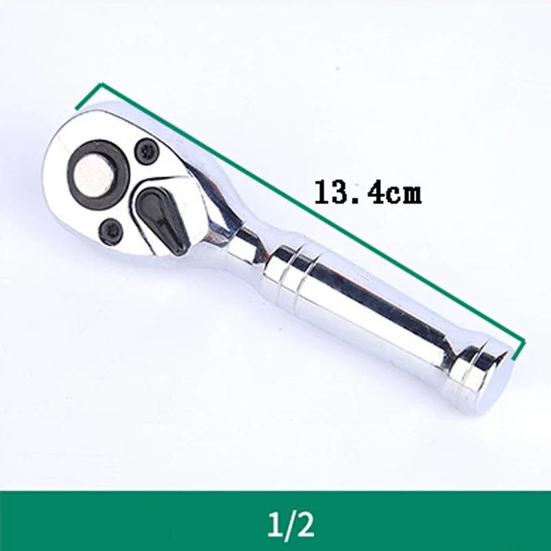 72-Tooth Mini Ratchet Wrench - 1/4, 3/8 & 1/2 Inch Short Handle Repair Tool