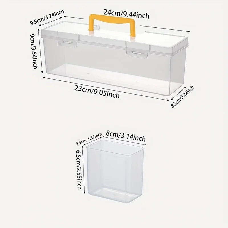 Transparent Hardware Storage Box - Multi-Compartment Organizer for Screws, Tools & Small Parts