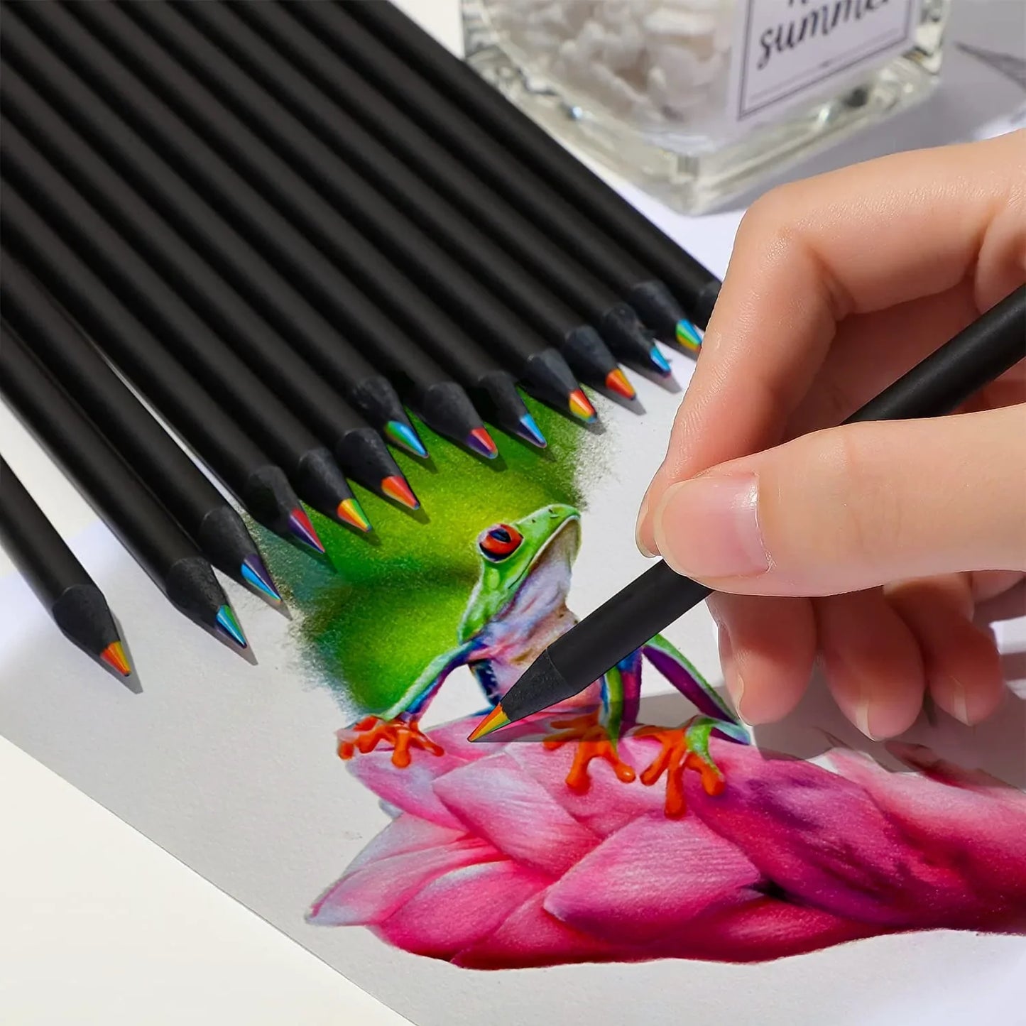 Rainbow Color Pencils for Kids β 10-Piece Set with Concentric Gradient Crayons, 7 Vibrant Colors for Art , Painting and Drawing