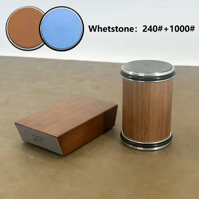 Rolling Knife Sharpener & Magnetic Holder – Diamond Sharpening Stone Kit with 15° and 20° Angle Rollers for Kitchen