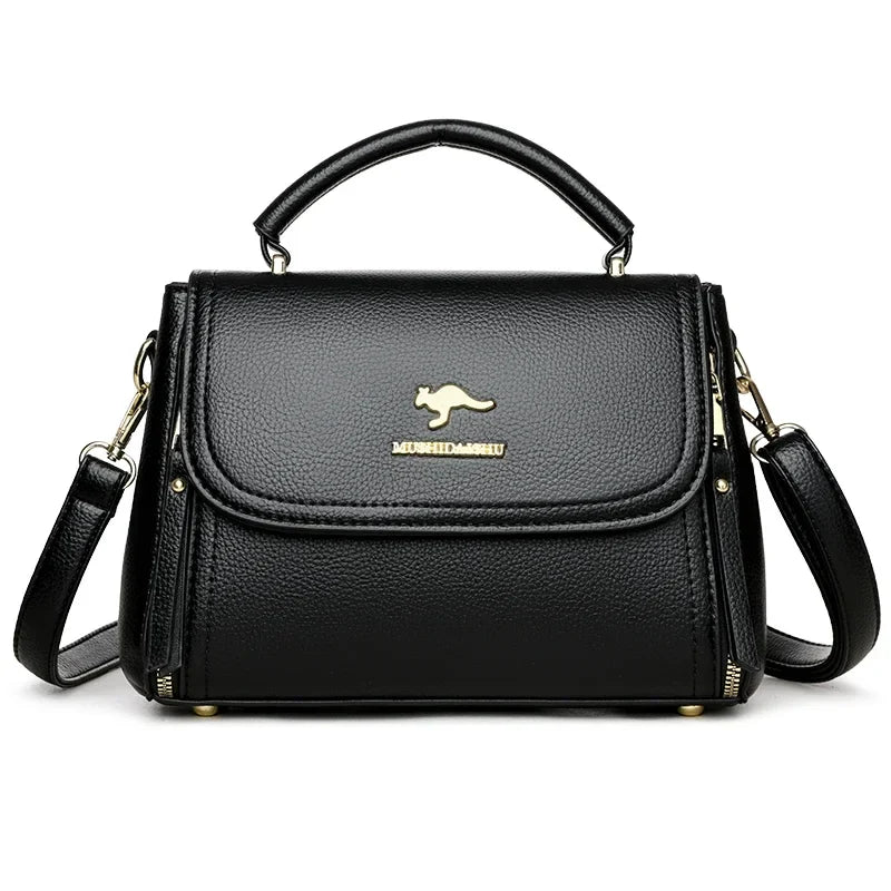 Women’s Soft Leather Top-Handle Bag – Luxury Shoulder Messenger Handbag & High-Quality Purse