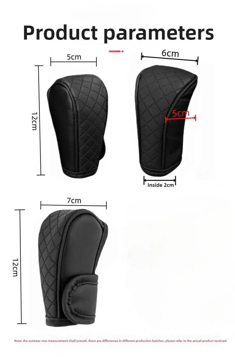 High-Quality Universal PU Leather Gear Shift Cover — Non-Slip, Wear-Resistant for Automatic Cars