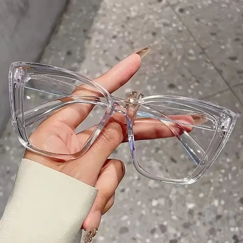 Fashion Cat Eye Glasses with Transparent Lenses – Retro Classic Style Casual Eyewear, Lightweight Fashion Reading Glasses