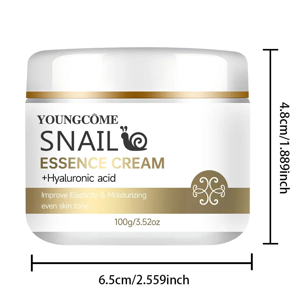 Snail Essence Cream with Hyaluronic Acid β Moisturizing, Elasticity-Boosting Skin Care for Smooth Texture